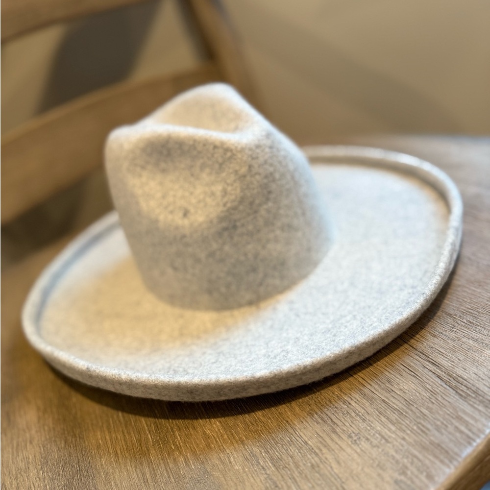 Gigi pip CARA LOREN PENCIL BRIM FEDORA HAT color heather gray size XXS, 53